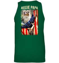 Load image into Gallery viewer, Aussie Papa America Flag Unique Custom Design For Dog Lovers Unisex Tank Top
