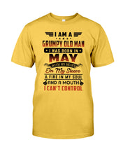 Load image into Gallery viewer, I'm A Grumpy Old Man I Was Born In May With My Heart Guys Tee
