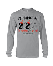 Load image into Gallery viewer, 36th  Birthday Gift 2020 The Year When Shit Got Real Trending Unisex Long Sleeve

