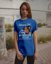 Load image into Gallery viewer, Betty Boop February Girl Living My Best Life Birthday Meaningful Gift Guys Tee
