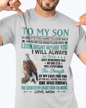 Load image into Gallery viewer, Look Right Beside You Eagle Mom Gift For Son Guys Tee
