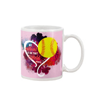 Load image into Gallery viewer, Lovely Phone Case My Heart Is On Field Gift For Softball Lovers Mug

