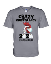 Load image into Gallery viewer, Crazy Chicken Lady 2020 Quarantined Gift For Chicken Lovers Guys V-Neck
