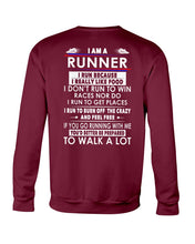 Load image into Gallery viewer, I Am A Runner I Run Because I Really Like Food Custom Design Sweatshirt
