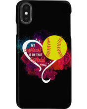 Load image into Gallery viewer, Lovely Phone Case My Heart Is On Field Gift For Softball Lovers Phone case
