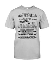 Load image into Gallery viewer, A Spoiled Husband Of    April  Freaking Awesome Wife For Birthday Gift Guys Tee

