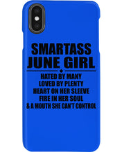 Load image into Gallery viewer, Birthday Gift For Smartass June GirlHeart On Her Sleeve Phone case
