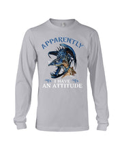Load image into Gallery viewer, Apparently I Have An Attitude Blue Dragon Unisex Long Sleeve
