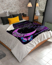 Load image into Gallery viewer, Grandpa Gift For Granddaughter Butterfly Galaxy Moon Laugh Love Sherpa Blanket

