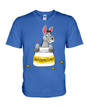 Load image into Gallery viewer, Funny Donkey Anti Depressant Meaning Gift For Women Guys V-Neck
