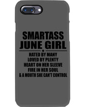 Load image into Gallery viewer, Birthday Gift For Smartass June GirlHeart On Her Sleeve Phone case
