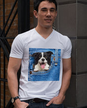 Load image into Gallery viewer, Border Collie In Denim Pocket Gift For Dog Lovers Guys V-Neck
