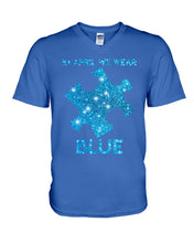 Load image into Gallery viewer, In April We Wear Blue Autism Awareness Special Custom Design Guys V-Neck
