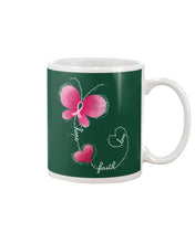 Load image into Gallery viewer, Faith Butterfly Breast Cancer Awareness Custom Design Mug
