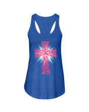 Load image into Gallery viewer, Cross Breast Cancer Awareness  Special Custom Design Ladies Flowy Tank
