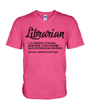 Load image into Gallery viewer, Librarian Keeper Of Books Guardian Of Knowledge Custom Design Guys V-Neck
