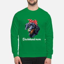 Load image into Gallery viewer, Dachshund Mom With Polka Dots Hair Red Bow Gift For Dog Lovers Sweatshirt
