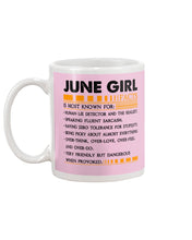 Load image into Gallery viewer, June Girl Facts Very Friendly But Dangerous Custom Design Mug
