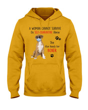 Load image into Gallery viewer, A Woman Can't Survive On Self-quarantine Alone Also Needs Boxer Hoodie
