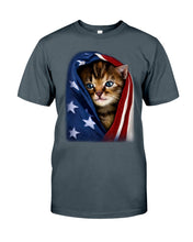 Load image into Gallery viewer, Lovely Tote Bag Cat In American Flag Gift For Cat Lovers Guys Tee

