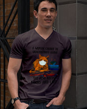 Load image into Gallery viewer, Cute Phone Case Gift For Books And Cats Lovers A Woman Cannot Be Quarantined Alone Guys V-Neck
