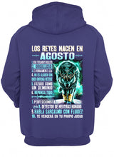 Load image into Gallery viewer, Birthday Gift Los Reyes Nacen En Agosto Angry Wolf Hoodie
