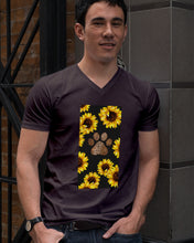 Load image into Gallery viewer, Dog Paw Sunflower  Special Custom Design For Dog Lovers Guys V-Neck
