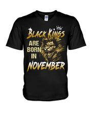 Load image into Gallery viewer, Black Kings Are Born In   November   Trending For Birthday Gift Guys V-Neck

