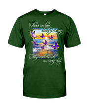 Load image into Gallery viewer, Butterfly Sunset On Beach Those We Love Don't Go Away Gift For Lover Guys Tee
