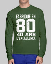 Load image into Gallery viewer, Fabrique En 80 40 Ans D'Excellence Custom Design Gift For Friends Unisex Long Sleeve
