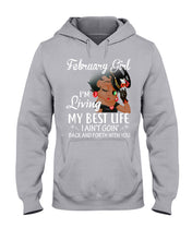 Load image into Gallery viewer, Betty Boop February Girl Living My Best Life Birthday Meaningful Gift Hoodie
