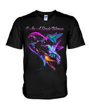 Load image into Gallery viewer, Hummingbirds Heart Shaped I Am A Simple Woman Gift For Mom Guys V-Neck
