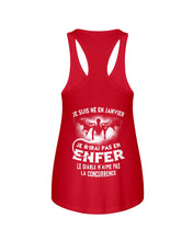 Load image into Gallery viewer, Je Suis Né El En   Jarvier   Enfer Le Diable N Aime Pas Birthday Gift Ladies Flowy Tank
