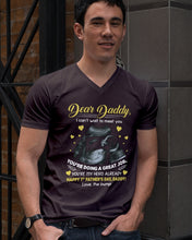 Load image into Gallery viewer, Gift From Bump To Daddy You're My Hero Already Happy Father's Day Guys V-Neck
