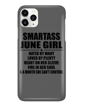 Load image into Gallery viewer, Birthday Gift For Smartass June GirlHeart On Her Sleeve Phone case
