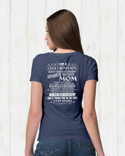 Load image into Gallery viewer, I Am A Lucky Bonus Son Because I'm Raised By A Freaking Awesome Mom Ladies Tee
