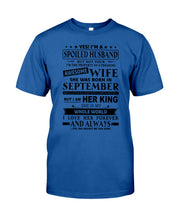 Load image into Gallery viewer, Gift For Husband I'm The Property Of A Freaking Awesome Wife Who Was Born In September Guys Tee
