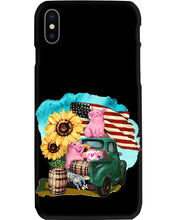 Load image into Gallery viewer, Black Phone Case With Pig Sunflower Gift For Pig Lovers Phone case
