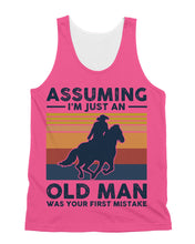 Load image into Gallery viewer, Assuming I'm Just An Old Man Was Your First Mistake Gift For Horse Lovers Unisex Tank Top
