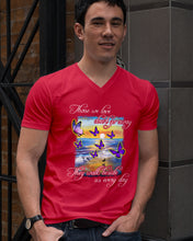 Load image into Gallery viewer, Butterfly Sunset On Beach Those We Love Don't Go Away Gift For Lover Guys V-Neck
