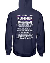 Load image into Gallery viewer, I Am A Runner I Run Because I Really Like Food Custom Design Hoodie
