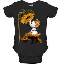 Load image into Gallery viewer, Elephant Sunflower Special Custom Design For Cute Girls Baby Onesie
