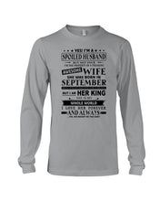 Load image into Gallery viewer, Gift For Husband I'm The Property Of A Freaking Awesome Wife Who Was Born In September Unisex Long Sleeve
