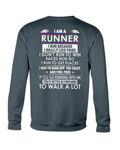 Load image into Gallery viewer, I Am A Runner I Run Because I Really Like Food Custom Design Sweatshirt

