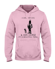 Load image into Gallery viewer, A Girl Her Dog Her Horse It's A Beautiful Thing Hoodie
