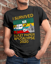 Load image into Gallery viewer, I Survived Toilet Paper Apocalupse 2020 Unique Custom Design Guys Tee
