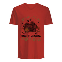 Load image into Gallery viewer, All I Need IS Love And A Camera And A Dog Gift For Dog Lovers Guys V-Neck
