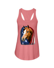 Load image into Gallery viewer, Horse Covered Into USA Flag Meaningful Gift For Men Ladies Flowy Tank
