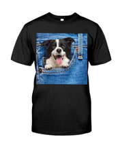 Load image into Gallery viewer, Border Collie In Denim Pocket Gift For Dog Lovers Guys Tee
