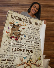 Load image into Gallery viewer, God Blessed The Broken Road Deer Hunting Husband Gift For Wife Sherpa Blanket
